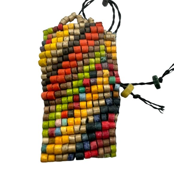 Rainbow Beaded Bracelet Pull Tighten Handmade Woven Adjustable Lightweight Boho - Picture 4 of 15